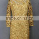 Garment Manufacturer Made Long Sleeve Crochet Lace Evening Party Dress thumbnail-1