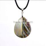 Custom S Logo Abalone Shell Necklace Woven Stone Beads Chain Shell Jewelry Expensive Shell Pendant Necklace thumbnail-4