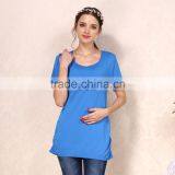 Wild Short Sleeve Nursing Clothes Solid Breastfeeding Clothing Small Fresh Pregnant Women T-shirts thumbnail-1