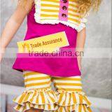 Boutique Soft Baby Clothes Girls Summer Outfits Kids Floral Patterns Top And Yellow Cute Bloomers Children Set thumbnail-5