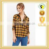 Guangzhou Factory Wholesale Women Shirt Scotland Plaid Shirt Blouse thumbnail-1