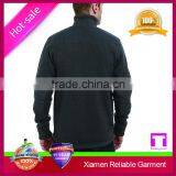 100% Polyester Ribbed Collar Soft Sweater Knit Fleece Jacket for Man thumbnail-4