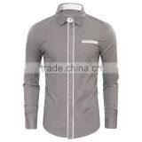 2017 Fashion 100%cotton Long Sleeve Stand Collar Custom Men Oxford Shirt thumbnail-5