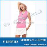 Wholesale Active Sportswear White Ladies Golf Clothing MZ0102 thumbnail-1