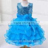 Nonsleeve One Piece Kids Long Lace Dress Children Girls Colorful Lace Dress thumbnail-4