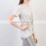 T Shirt Cheap Price Wholesale Lady T-shirt With Knot Front thumbnail-5
