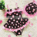 Baby Girls Summer Child Swimwear 2pcs Polka Dots Halter Seaside Swimsuit/Little Girls Swimsuits thumbnail-3
