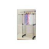 Portable 2 Pipe Indoor Stainless Steel Garment Rack / Garment Shelf Display