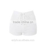 Wholesale New Arrival Trendy Casual Apparel Lace up High Waisted Blank Shorts Women thumbnail-3