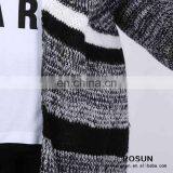 Women Knitted Striped Pattern Long Cardigan Sweater thumbnail-5