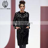 Luxury Mink Fur Overcoat Ladies Fur Dress Fly Wing Pattern Mink Fur Coat thumbnail-6