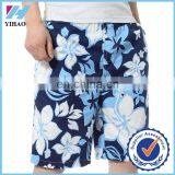 Yihao 2015 high quality summer swimming trunks men's boxers beach shorts drawstring front printed training shorts active wear