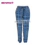 New Fashion Casual Blue Snakeskin Print Loose Fitting Long Women Pants