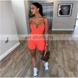 2020 New Arrivals Women Sexy Sling Jumpsuit Ladies Fashion Bodycon Solid Color Playsuit Women Sportswear Jumpsuit thumbnail-2