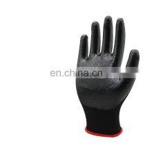 Wholesale Custom Logo Knitted Anti Cut Protective Safety Gloves Black Nitrile Coated Labor Gloves for Gardening thumbnail-3