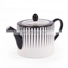 Luxury White and Black Line Ceramic Coffee Mug Tea Cup Porcelain Dinner Set For Restaurant Table Ware thumbnail-2