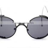 Hot Selling Women Ladies Femal Fashion Retro Classic Metal Frame Small Round Sunglasses With Cover Mesh thumbnail-2