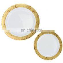 Best Selling 7 / 10 Inch Round Gold Rim Plastic Plate thumbnail-2