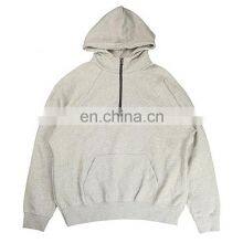 Autumn casual sportswear custom half zip  hoodie