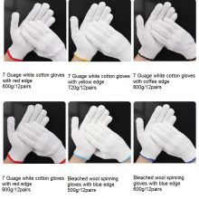 White cotton working gloves Knitted Protective Hand Safety Gloves