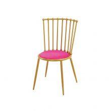 Metal Chair With Hollow Backrest and Velvet Cushion DC-H04 thumbnail-1