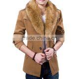 wool coat with fur/wool coat with fur lining/men's wool coats with fur/slim fitted men's wool coats