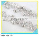 Pretty 888 Crystal Rhinestone Mix Pearl Bead Mesh Trim For Necklace thumbnail-3