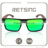 Polarized Revo Bamboo Wooden Arms Sunglasses With Spring Hinge thumbnail-1