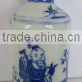 Chinese White and Blue Porcelain Hand Painting Painted Snuff Bottle Collection thumbnail-1