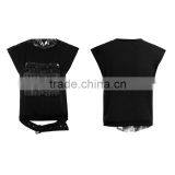 PT-080 PUNK Instock Cortex Rivet Sublimation Knit Female Black Short T-shirt thumbnail-4