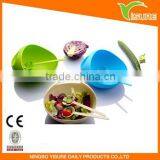 2015 New Style Colorful Food Grade Plastic Material Convenient Salad Bowl With Fork & Spoon Set Kitchen Tools Gooder Helper thumbnail-1