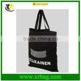 Custom Black Cotton Fabric Tote Shopping Bag thumbnail-4