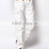 Metal Zipper White Cargo Pants for Men thumbnail-1