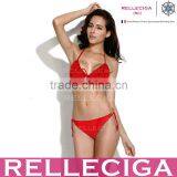 RELLECIGA 2016 Marianne Collection -Red 3D Blooming Flower Triangle Top Bikini Set With Moderate Push-up Molded Cups