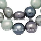 Shell Pearl Beads, Lentil,Dyed, about 14x4.3mm, hole: 1mm, about 29pcs/strand, 16.3"(BSHE-Q008-M)