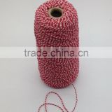 1.5mm Red White Cotton Doule Ply Gift Wrapping Twine Cord