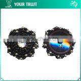 Black Chinese Knot Bugle Bead Shank Cover Chinese Frog Button thumbnail-6