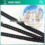 Silver Gold Gunmetal Dome Stud Black Velvet Beaded Trimming thumbnail-1