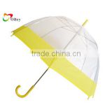 Vinyl plastic canopy manual open dome umbrella with trim