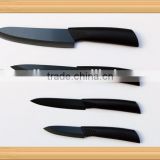 4pcs Black color blade Ceramic knife set, satin finish