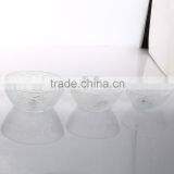 Characteristic Embossed Rose Transparent Glass Bowl thumbnail-2