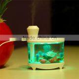 New Arrival 3 in 1 Usb Mini Humidifier Night Light Fish Tank Mist Diffuser for Home Office thumbnail-1