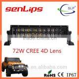 4D Lens 12inch 72W Led Light Bar Coated Offroad 4X4 Led Light Bars