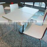 High Glossy Artificial Stone Restaurant Dining Table and Chairs,soid Surface Coffee Table,KFC Table thumbnail-6