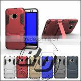Best Quality Combo Shockproof Steel Small Kickstand Case Hybrid Rugged Rubber Gel Armor Case For HTC M9 Factory Price