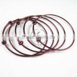 65mm Diameter Dark Red Brass Simple Adjustable Wiring Bracelet for Beading DIY Jewelry Supplies 1900048 thumbnail-1