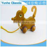 Colorful Pull Along Dog Wooden Toy as You Pull They Make a Fun Baby thumbnail-2