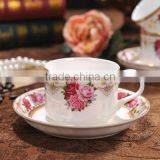 Haonai High Quality Porcelain Coffee Mug and Saucer With Golden Rim thumbnail-4