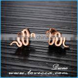 Latest Design Fashion Stainless Steel Snake Animal Stud Earring for Women Girls thumbnail-2