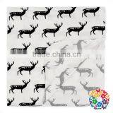 New Style One Layer Floral Animal Baby Throw Blankets With Hat Muslin Swaddling Blanket thumbnail-5